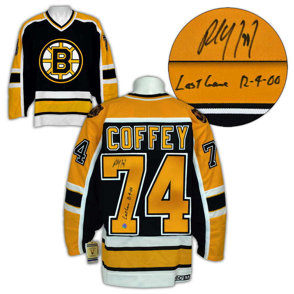 Paul Coffey Boston Bruins Signed & Dated Last Game Vintage CCM Jersey Image 1