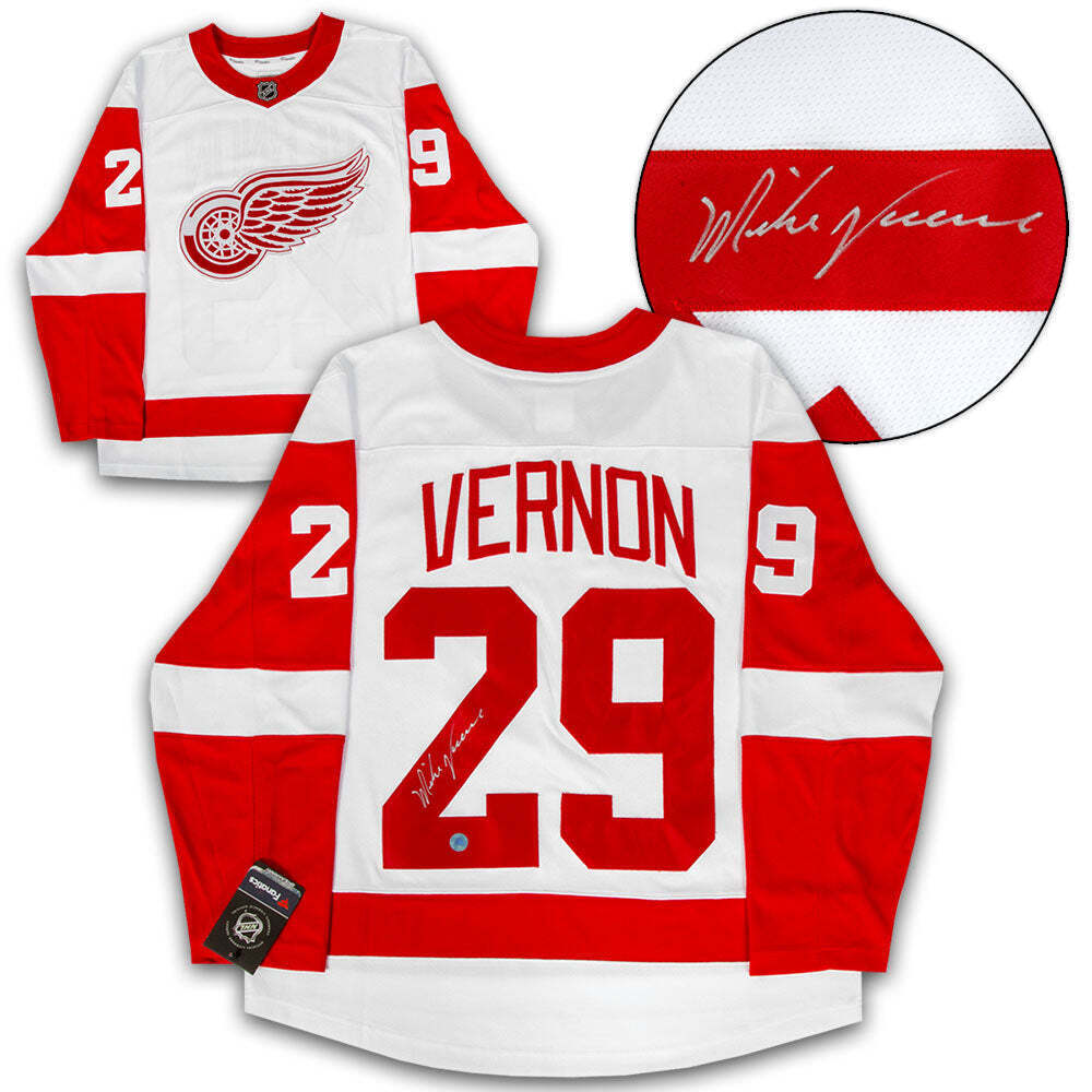 Mike Vernon Detroit Red Wings Signed White Fanatics Jersey Image 1