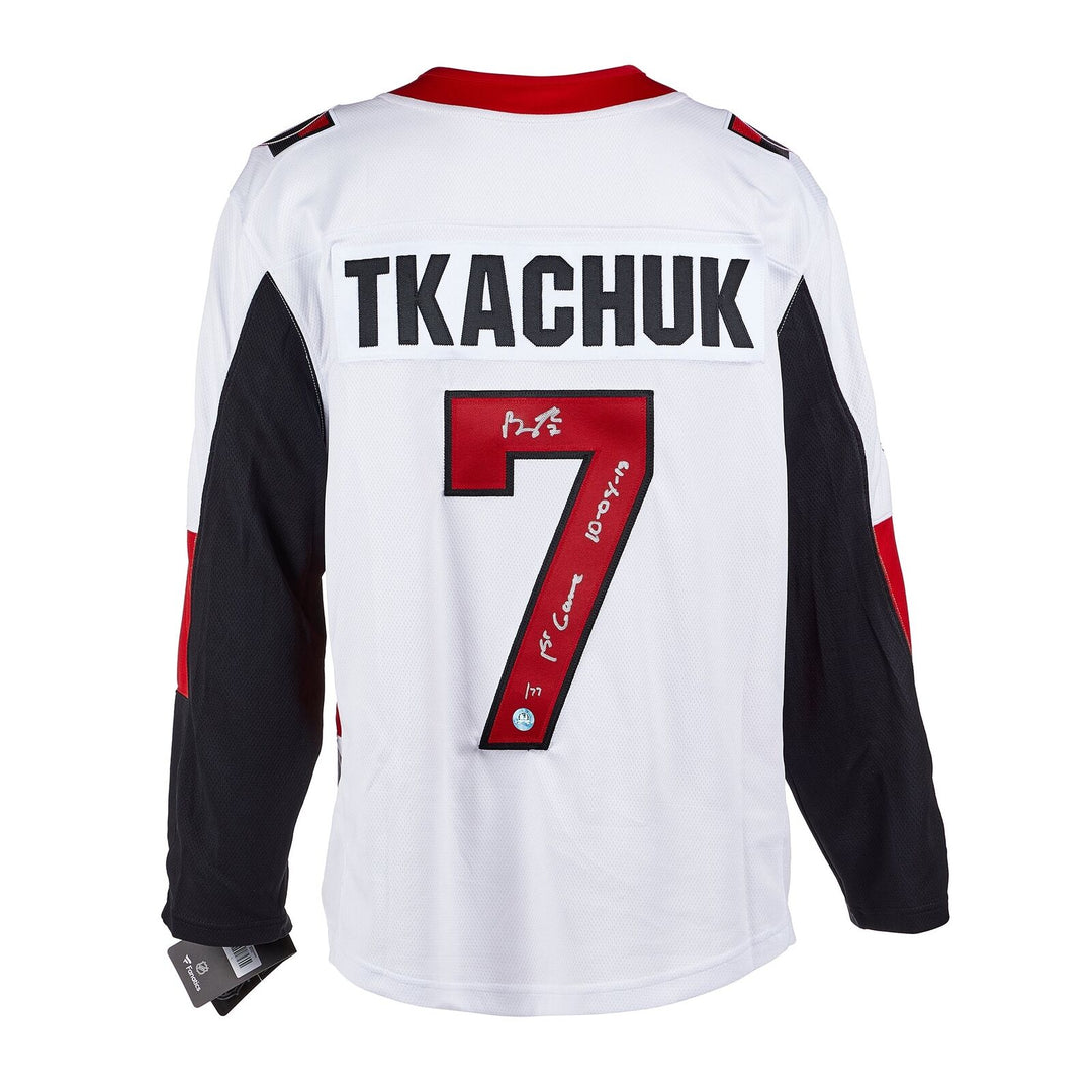 Brady Tkachuk Ottawa Senators Signed & Dated 1st Game Fanatics Jersey #/77 Image 1