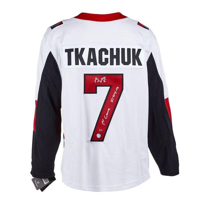 Brady Tkachuk Ottawa Senators Signed & Dated 1st Game Fanatics Jersey #/77 Image 1