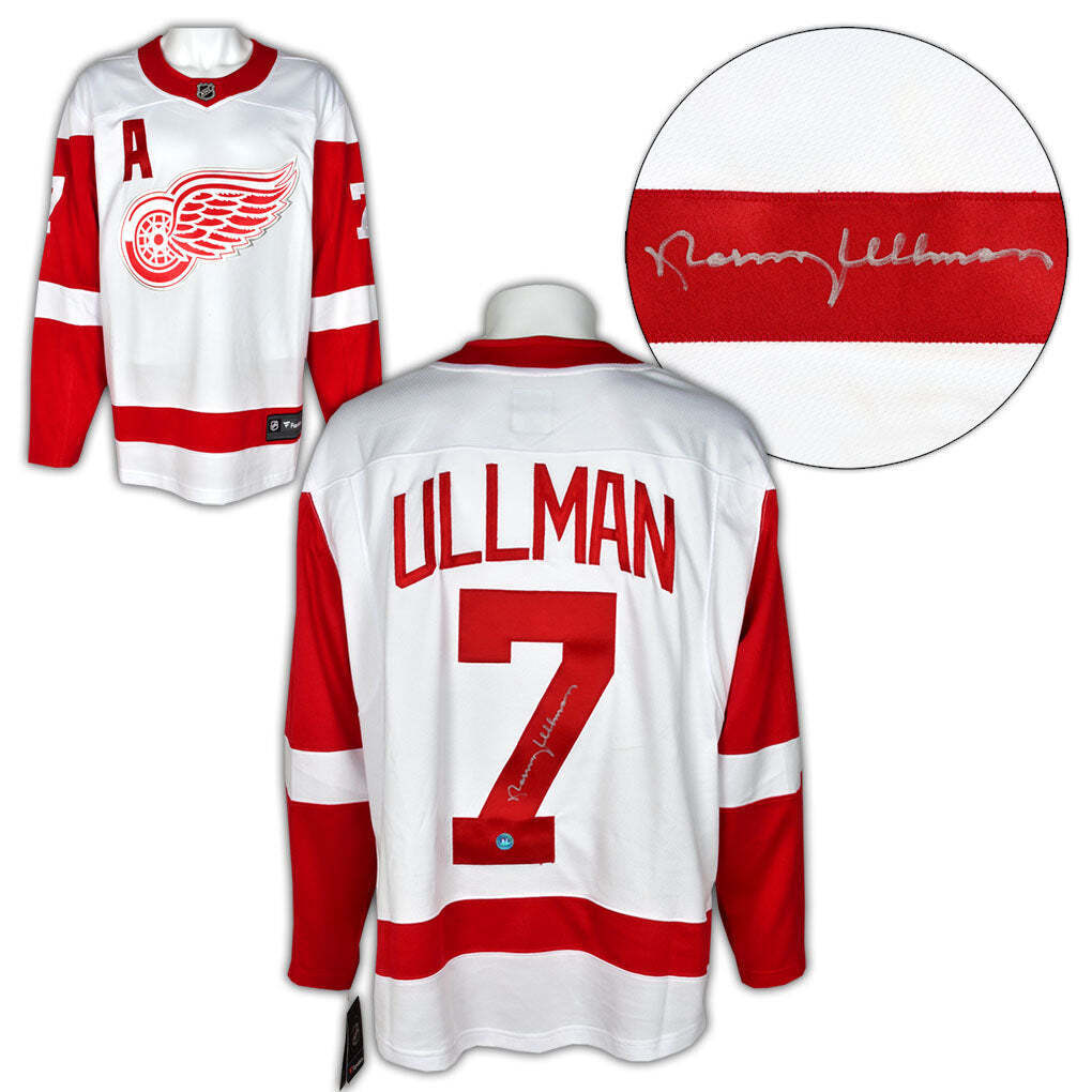 Norm Ullman Detroit Red Wings Signed White Fanatics Jersey Image 1