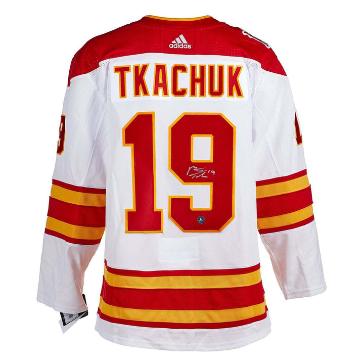 Matthew Tkachuk Calgary Flames Signed 2019 Heritage Classic Adidas Jersey Image 1