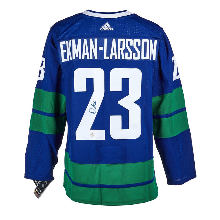 Oliver Ekman-Larsson Vancouver Canucks Signed Stick Logo Alt Adidas Jersey Image 1