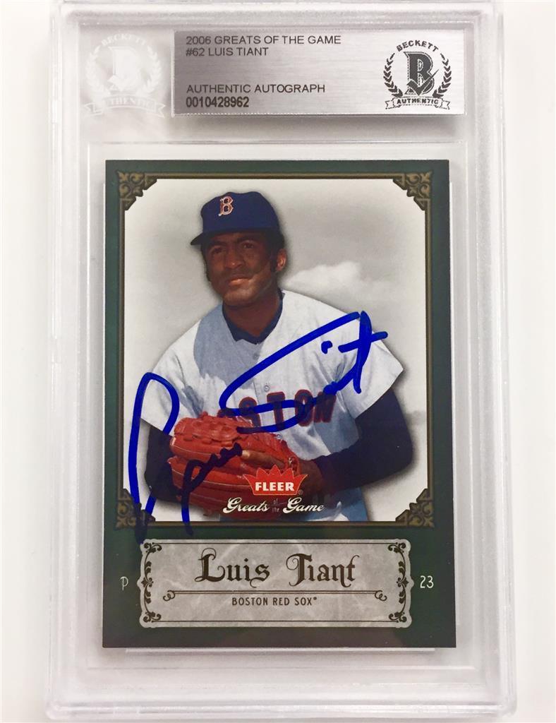 LUIS TIANT signed 2006 Fleer Greats of the Game RED SOX autograph card  BAS BGS Image 1