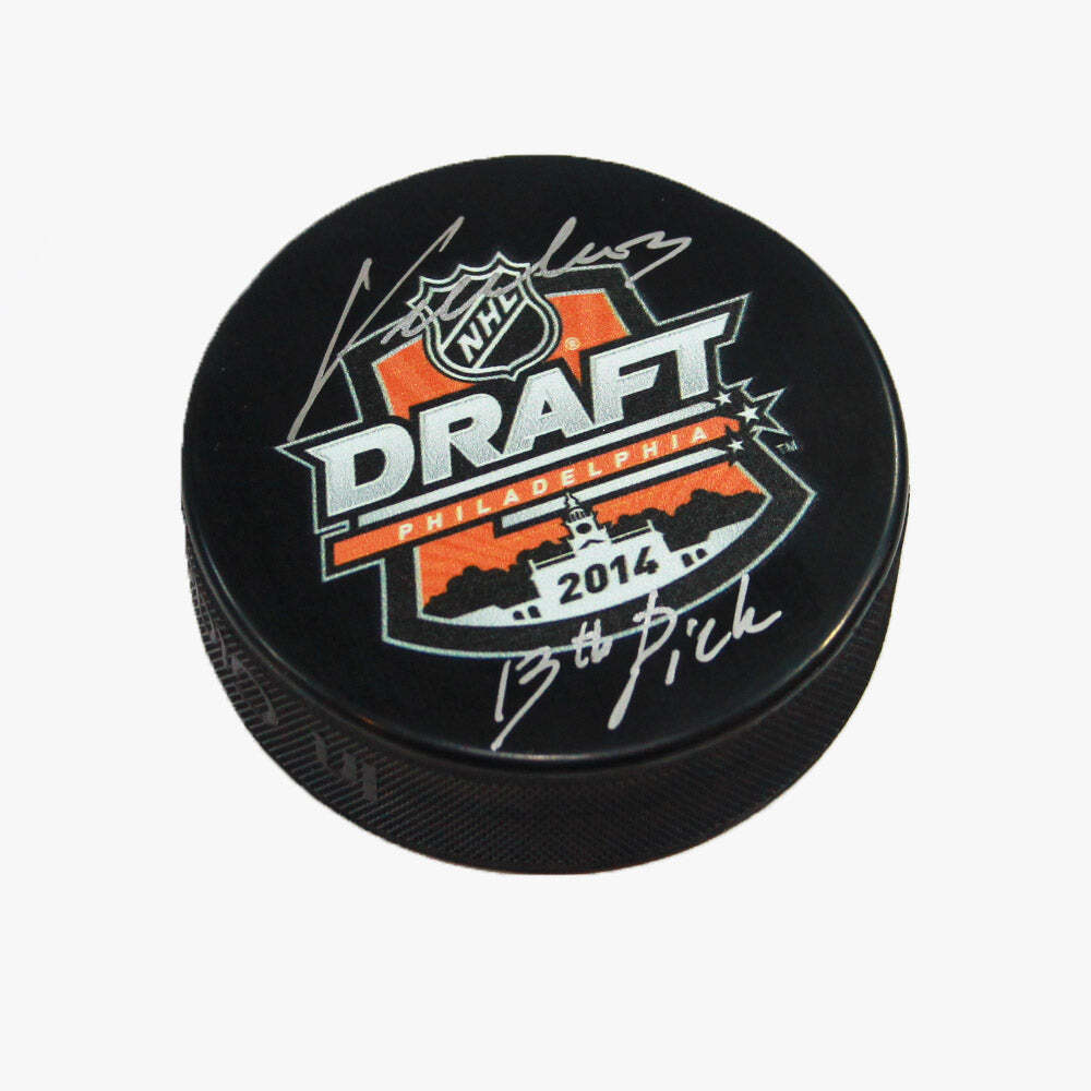 Jakub Vrana Signed 2014 NHL Entry Draft Puck with 13th Pick Image 1