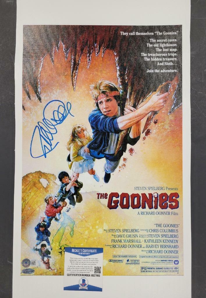The Goonies director Richard Donner signed 11x17 Canvas Movie Poster  BAS COA Image 1