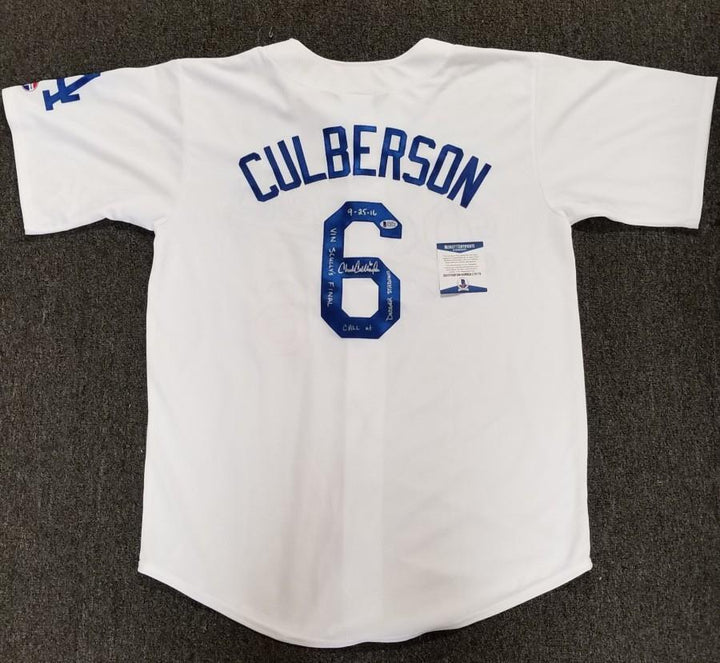 CHARLIE CULBERSON Signed Jersey "Scully's Final Call 9-25-16"  Beckett BAS COA Image 3
