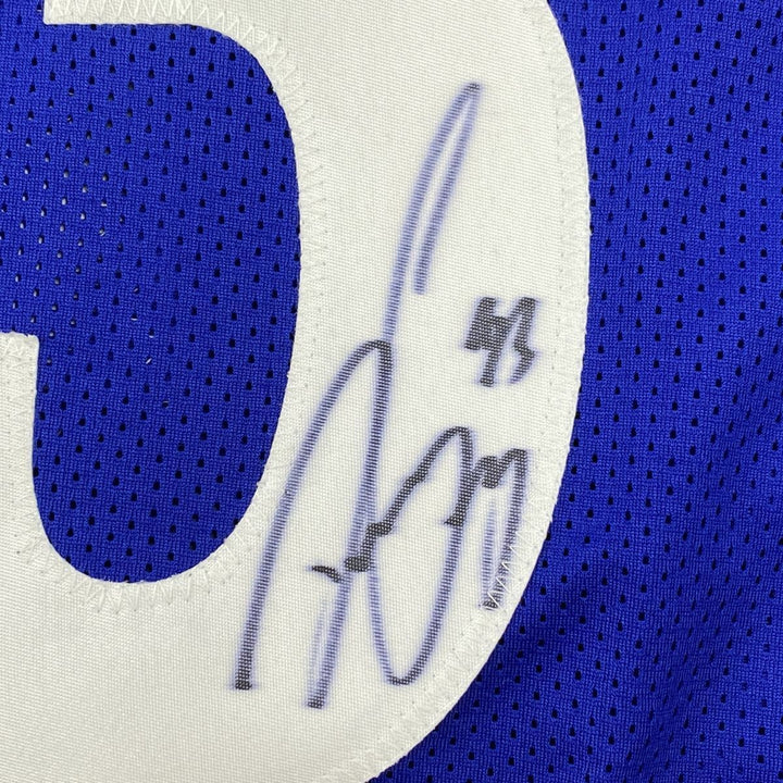 Autographed/Signed DWIGHT FREENEY Indianapolis Blue Football Jersey JSA COA Auto Image 3