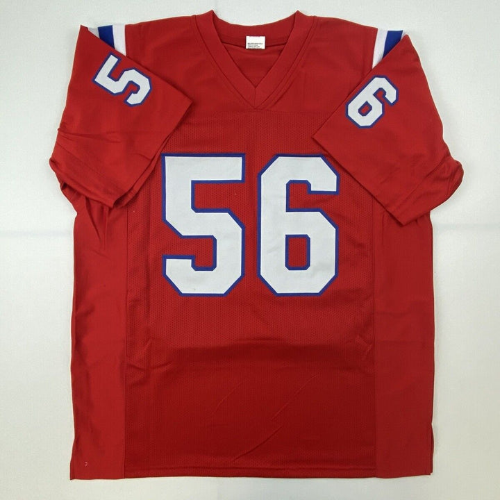 Autographed/Signed ANDRE TIPPETT HOF 08 New England Red Football Jersey JSA COA Image 4