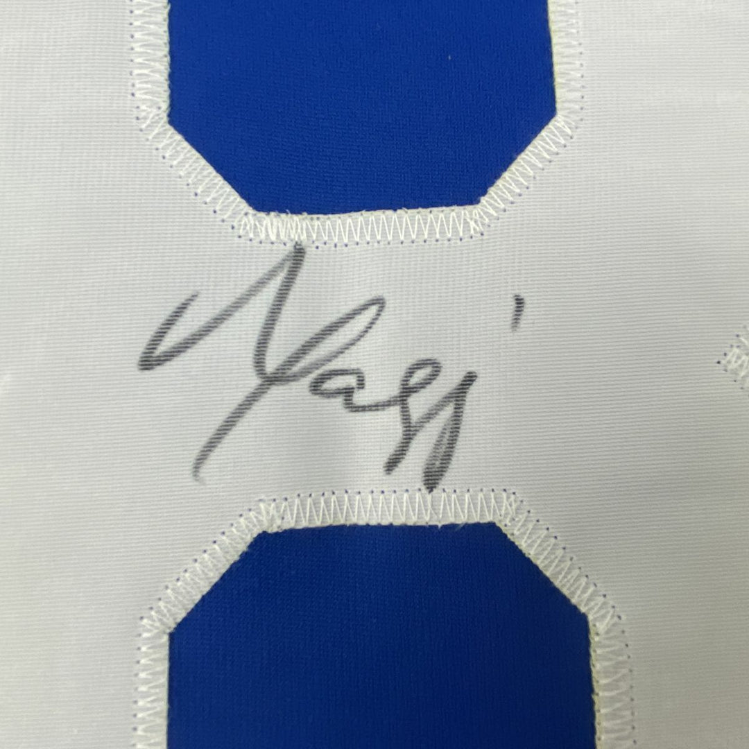 Autographed/Signed MARVIN HARRISON Indianapolis Blue Football Jersey JSA COA Image 3