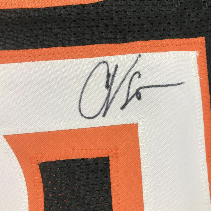 Autographed/Signed CHAD JOHNSON Cincinnati Black Football Jersey JSA COA Auto Image 3