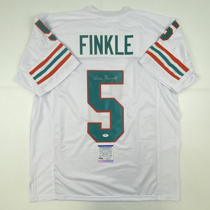 Autographed/Signed SEAN YOUNG Ray Finkle Ace Ventura Miami White Jersey PSA COA Image 1