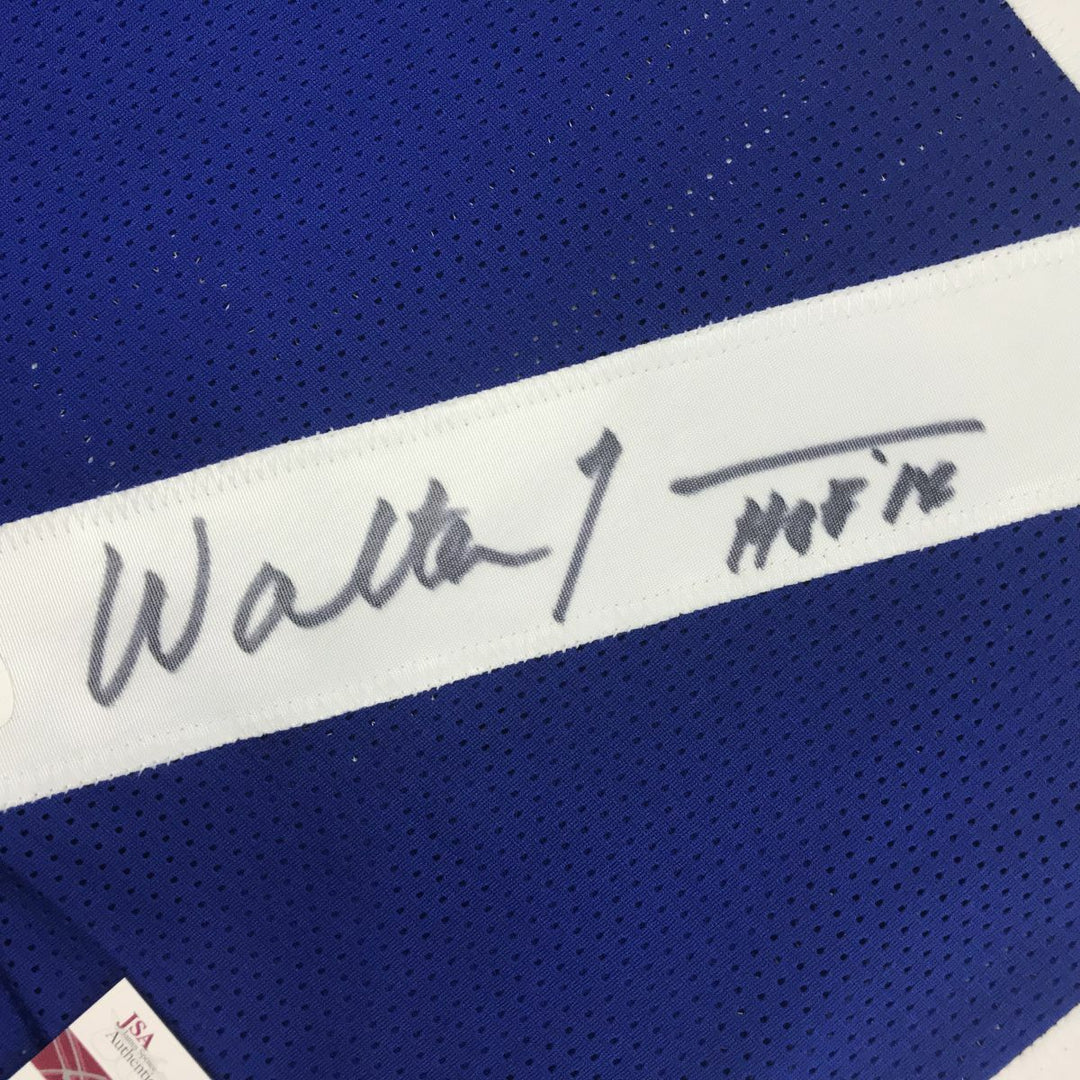 Autographed/Signed WALTER JONES HOF 14 Blue Football Jersey JSA COA Auto Image 3
