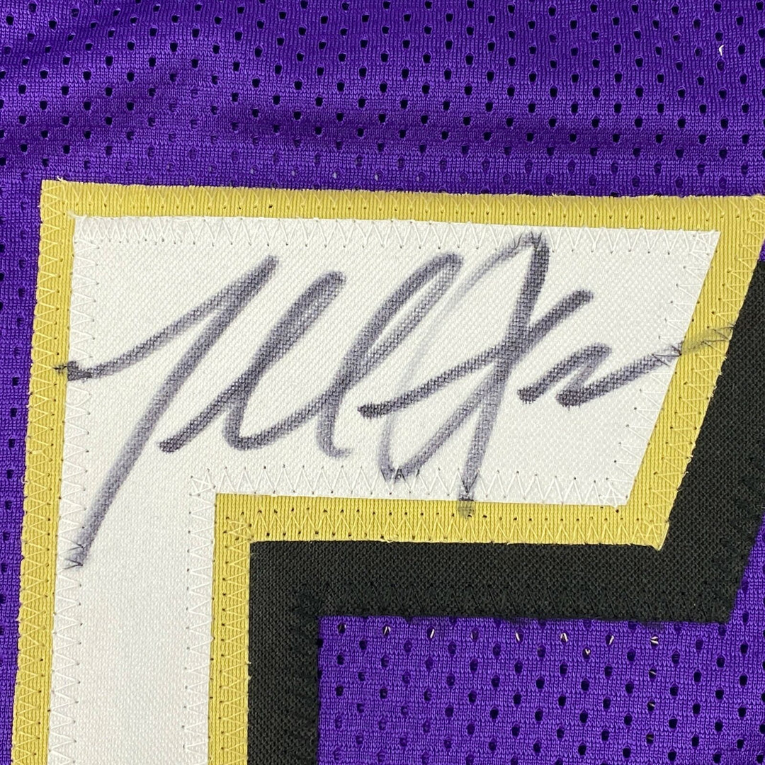 Autographed/Signed Terrell Suggs Baltimore Purple Football Jersey JSA COA Auto Image 3