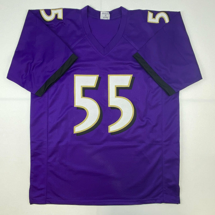 Autographed/Signed Terrell Suggs Baltimore Purple Football Jersey JSA COA Auto Image 4