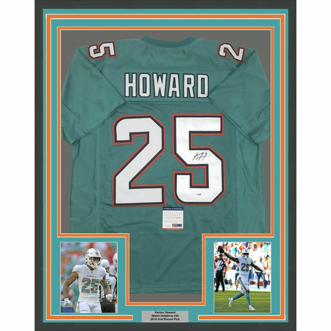 FRAMED Autographed/Signed XAVIEN HOWARD 33x42 Miami Teal Jersey PSA/DNA COA Auto Image 1