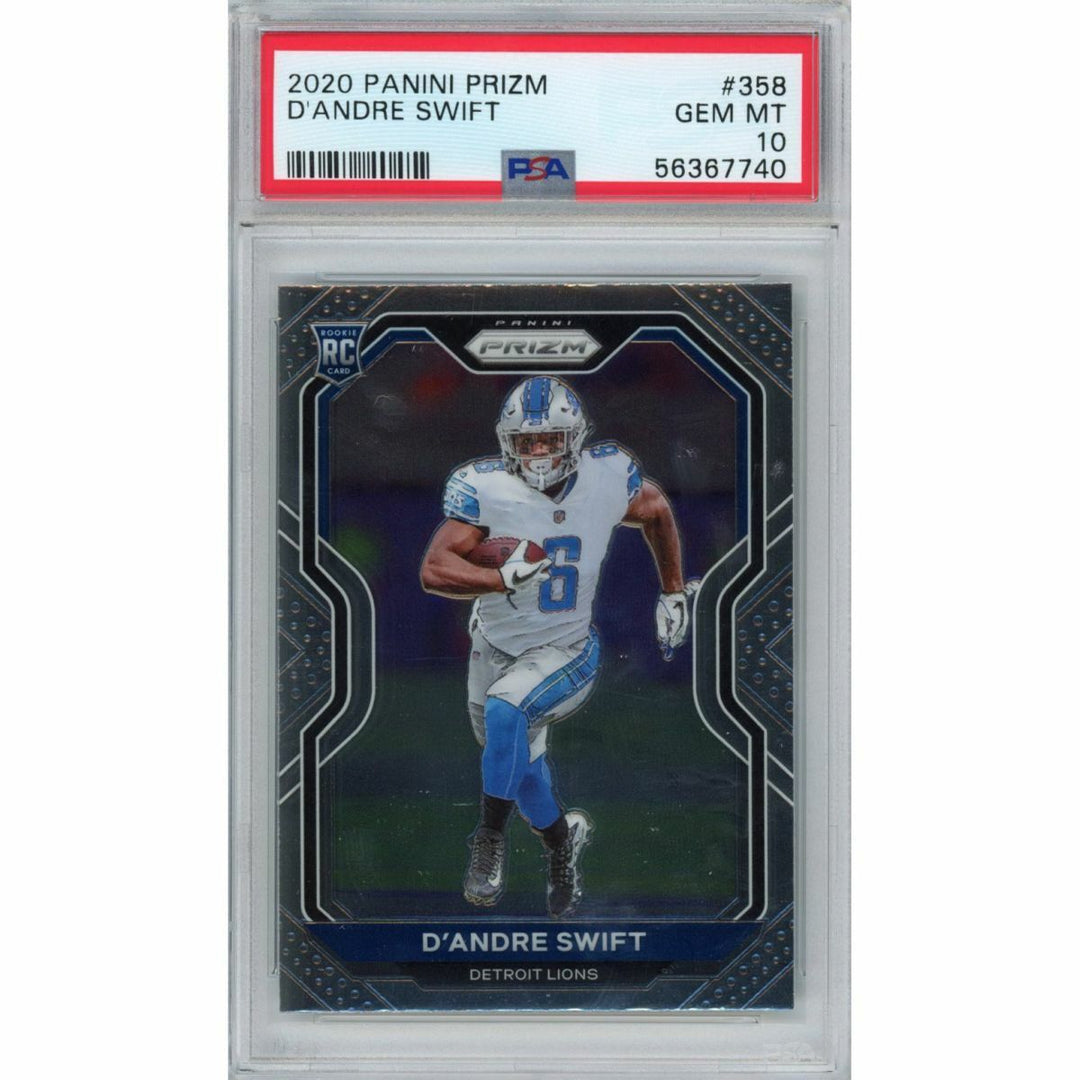 Graded 2020 Panini Prizm D'ANDRE SWIFT #358 Rookie RC Football Card PSA 10 Mint Image 9