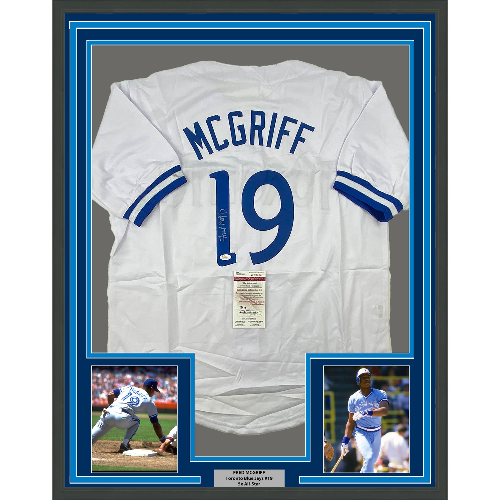 Fred Mcgriff Signed Autographed Framed Toronto Blue Jays 
