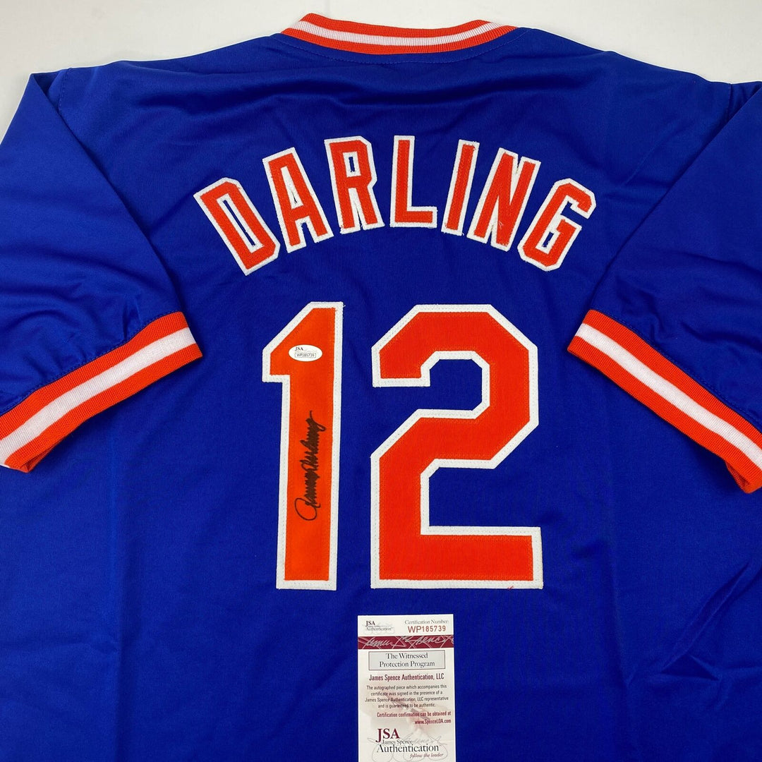 Autographed/Signed Ron Darling New York Blue Baseball Jersey JSA COA Image 11