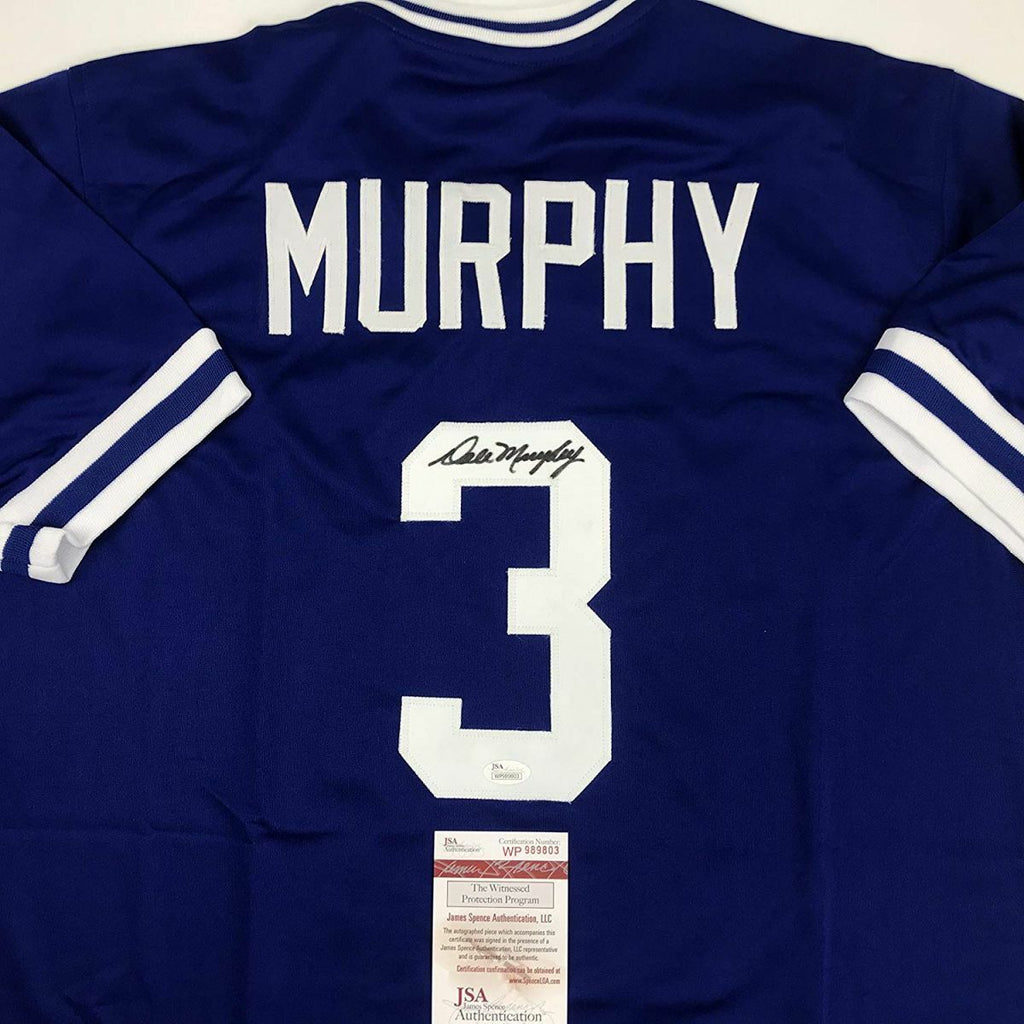 Dale Murphy Signed Atlanta Red Baseball Jersey Blue Numbers (PSA