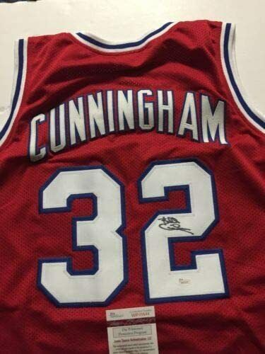 Autographed/Signed Billy Cunningham Philadelphia Red Jersey JSA COA Image 2