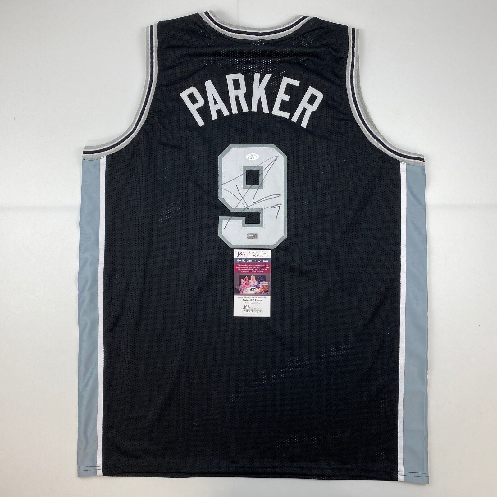 Tony Parker Autographed San Antonio Spurs Black Mitchell & Ness