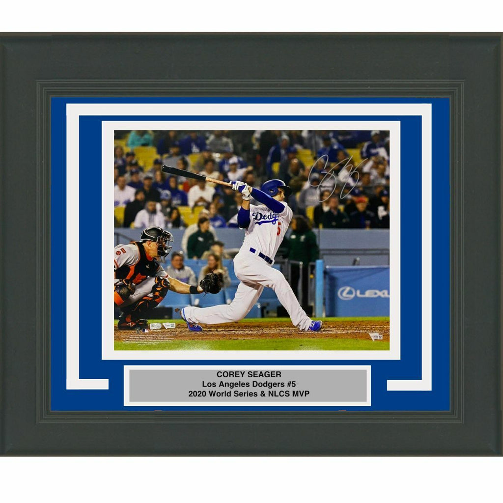 COREY SEAGER Autographed Los Angeles Dodgers WS Statistic 16 x 20  Photograph FANATICS LE 6