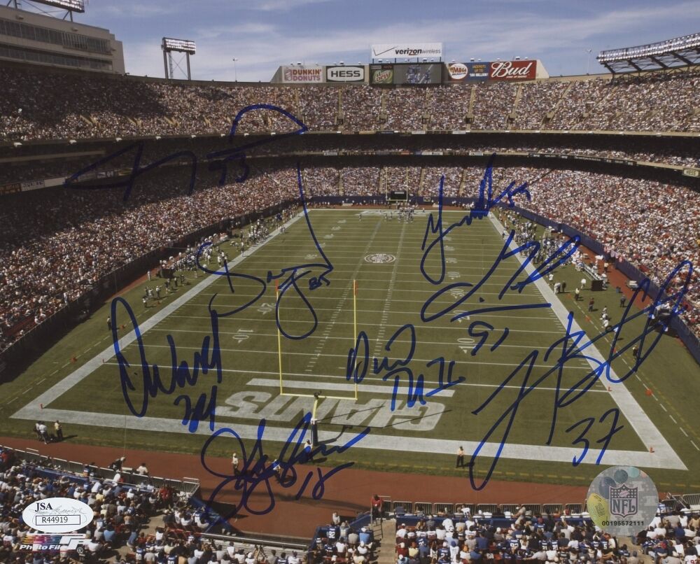 DAVID TYREE JUSTIN TUCK JEFF FEAGLES BUTLER ALFORD WILKENSON+ GIANTS SIGNED 8x10 Image 1