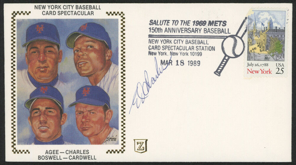 ED CHARLES SIGNED 1989 NYC BASEBALL SPECTACULAR SHOW SALUTING 1969 METS COVER Image 5