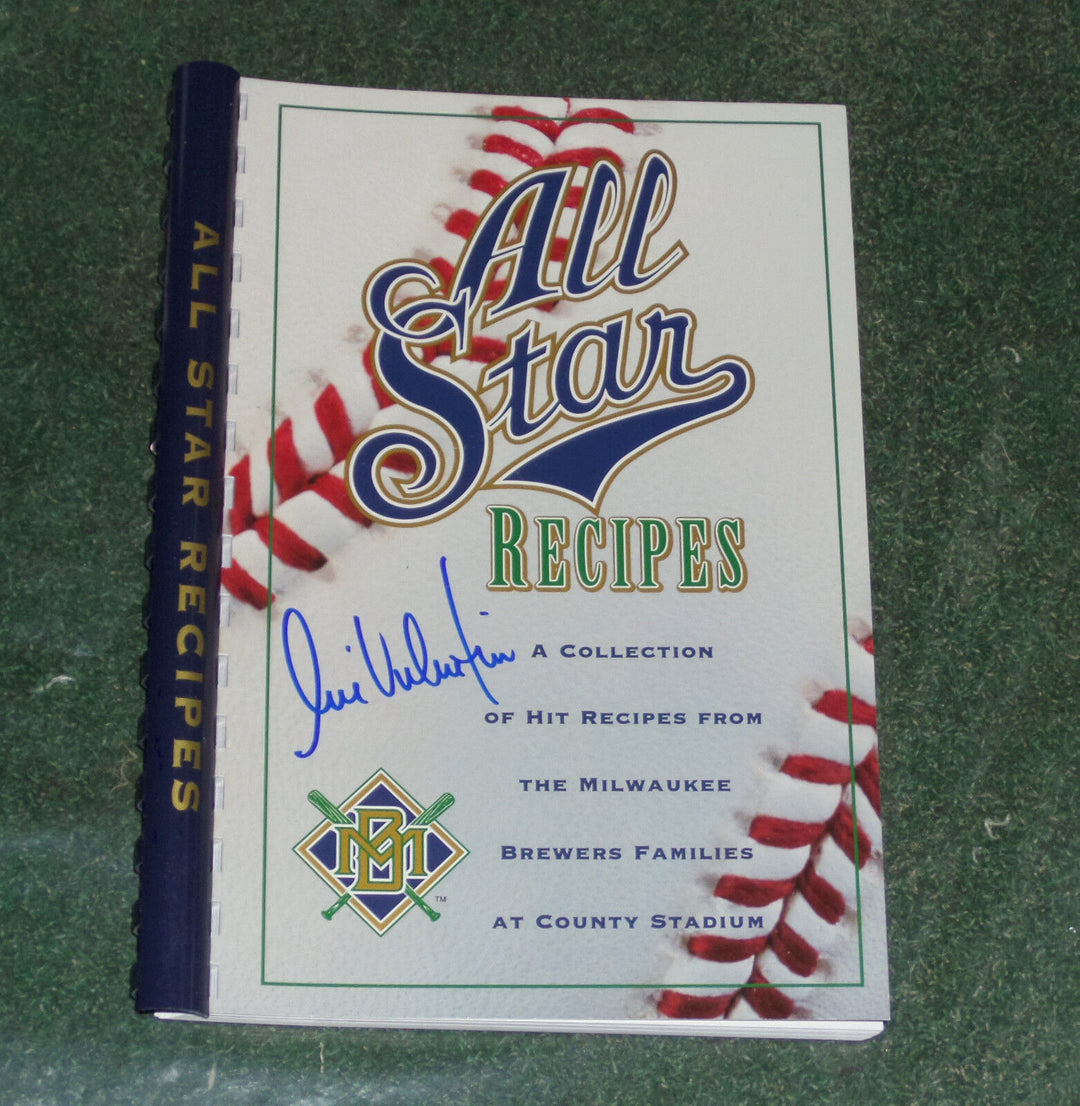 JOSE VALENTIN SIGNED MILWAUKEE BREWERS FAMILIES "ALL STAR RECIPES" COOKBOOK JSA Image 1