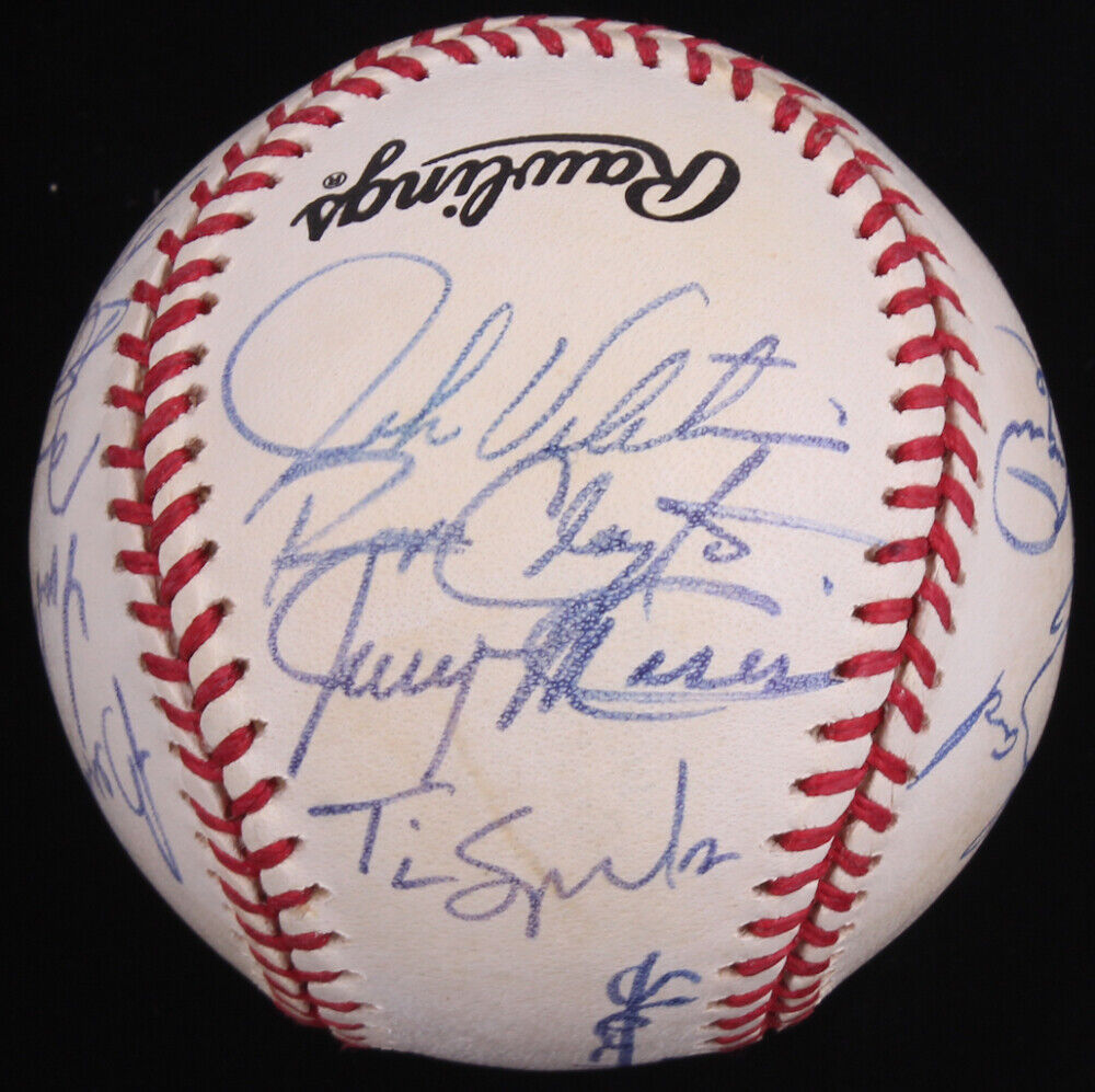 BERNIE WILLIAMS + MLB STARS SIGNED BALL w/DAVID CONE NAGY CLAYTON MYERS VALENTIN Image 3