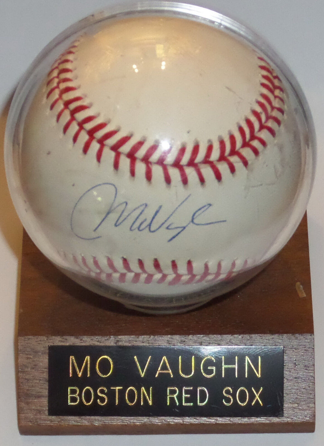 MO VAUGHN SIGNED BOBBY BROWN OAL BASE BALL BOSTON RED SOX NY METS ANAHEIM ANGELS Image 1
