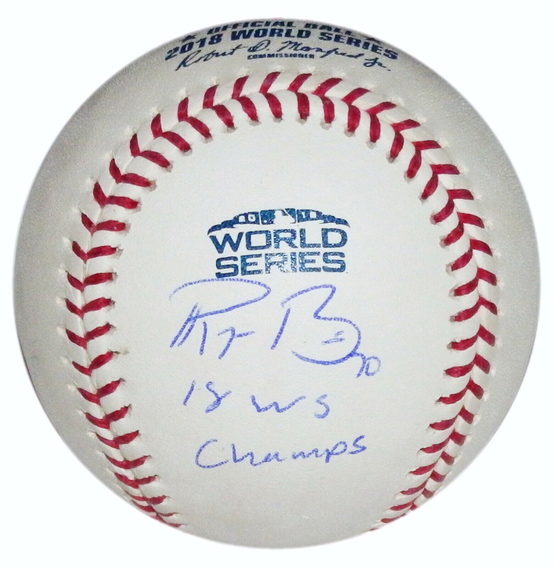 2018 RYAN BRASIER BOSTON RED SOX WORLD SERIES CHAMPIONS SIGNED MLB BALL BECKETT Image 1