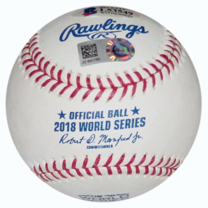 2018 RYAN BRASIER BOSTON RED SOX WORLD SERIES CHAMPIONS SIGNED MLB BALL BECKETT Image 2