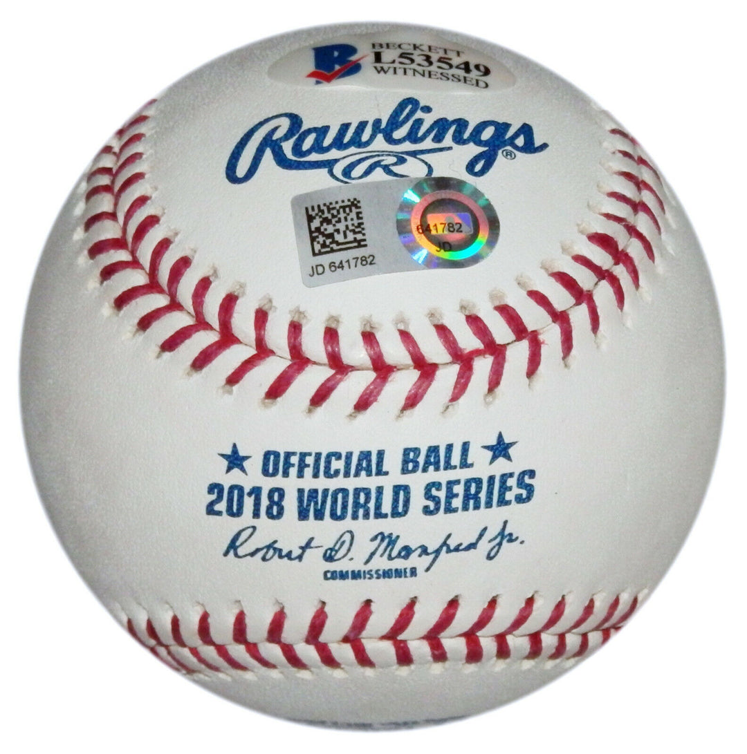 2018 RYAN BRASIER BOSTON RED SOX WORLD SERIES CHAMPIONS SIGNED MLB BALL BECKETT Image 4