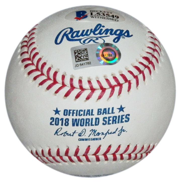 2018 RYAN BRASIER BOSTON RED SOX WORLD SERIES CHAMPIONS SIGNED MLB BALL BECKETT Image 4