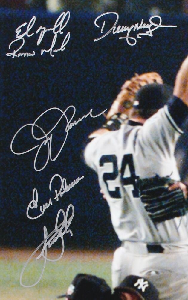 YANKEES SUBWAY SERIES CHAMPS SIGNED 16x20 NELSON BELLINGER NEAGLE MENDOZA SOJO + Image 7