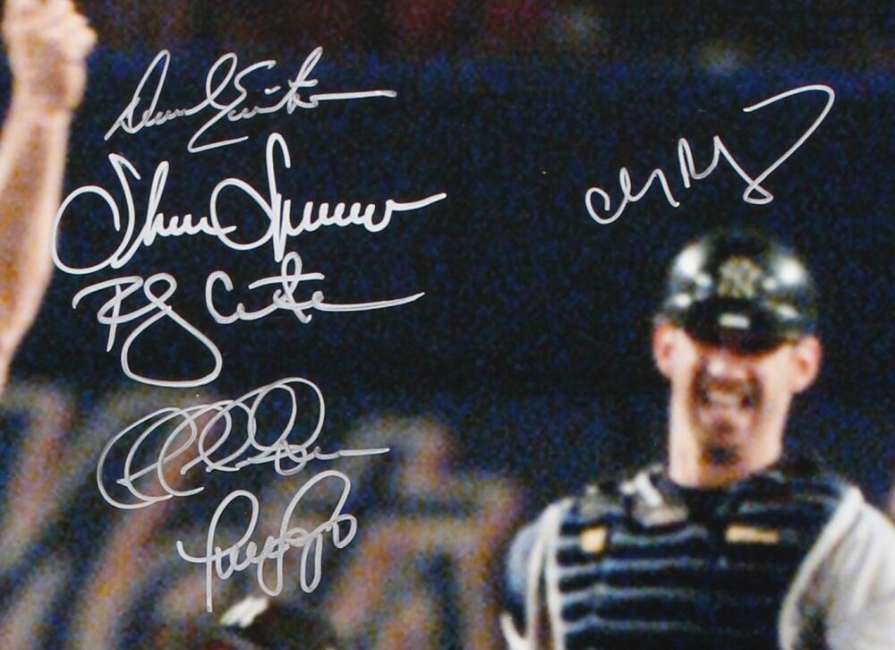 YANKEES SUBWAY SERIES CHAMPS SIGNED 16x20 NELSON BELLINGER NEAGLE MENDOZA SOJO + Image 8