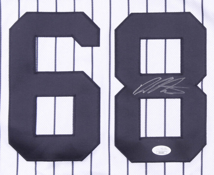DELLIN BETANCES SIGNED NY YANKEES #68 ON-FIELD STYLE GAME JERSEY w/ JSA COA METS Image 2