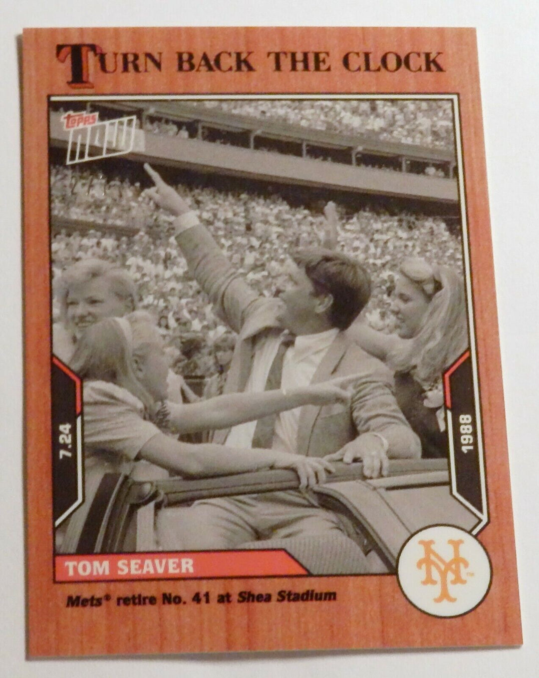 TOM SEAVER RETIRE #41 @ SHEA STADIUM TURN BACK CLOCK TOPPS NOW CARD #115 CHERRY Image 3