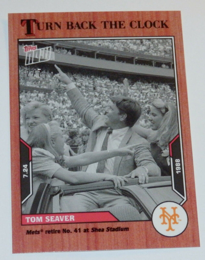 TOM SEAVER RETIRE #41 @ SHEA STADIUM TURN BACK CLOCK TOPPS NOW CARD #115 CHERRY Image 4