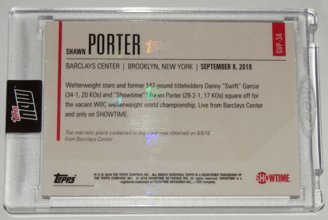 SHAWN PORTER BARCLAYS BROOKLYN EVENT USED GARCIA RING MAT TOPPS NOW CARD #GVP-3A Image 2