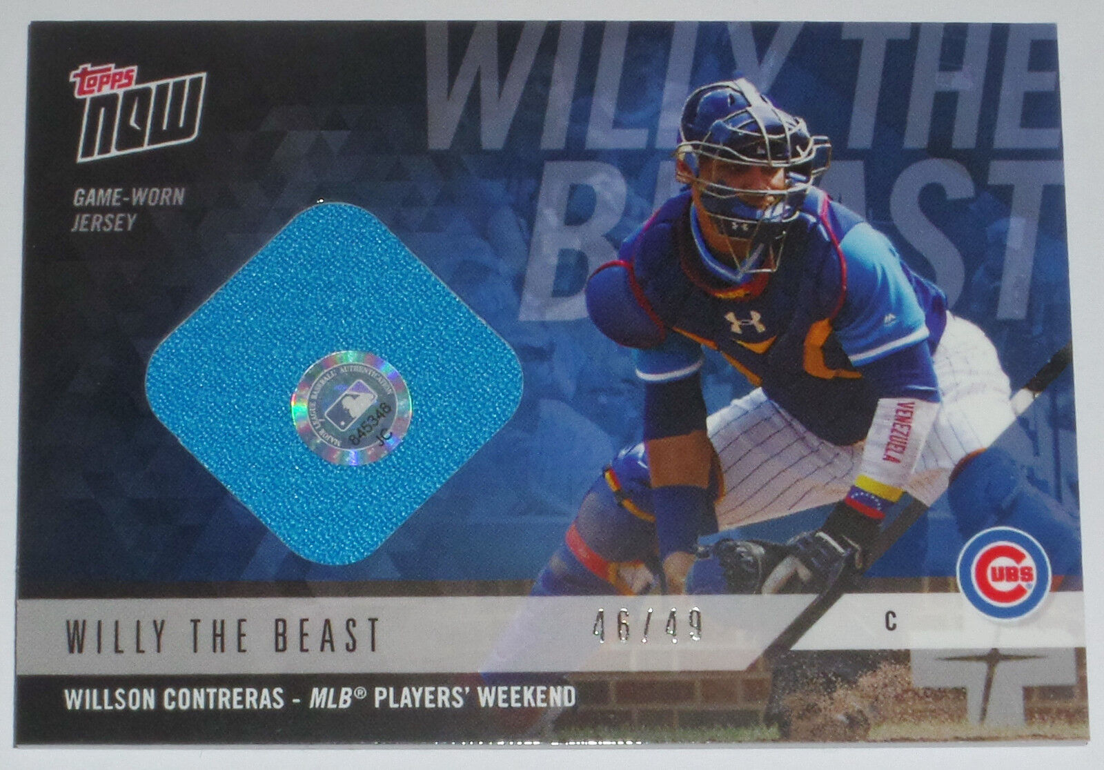 2018 Willson Contreras Topps Now Game Used Players Weekend Jersey