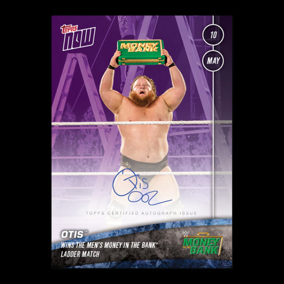 OTIS SIGNED 2020 TOPPS NOW CARD #32A WINS MONEY IN THE BANK LADDER MATCH #04/25 Image 1