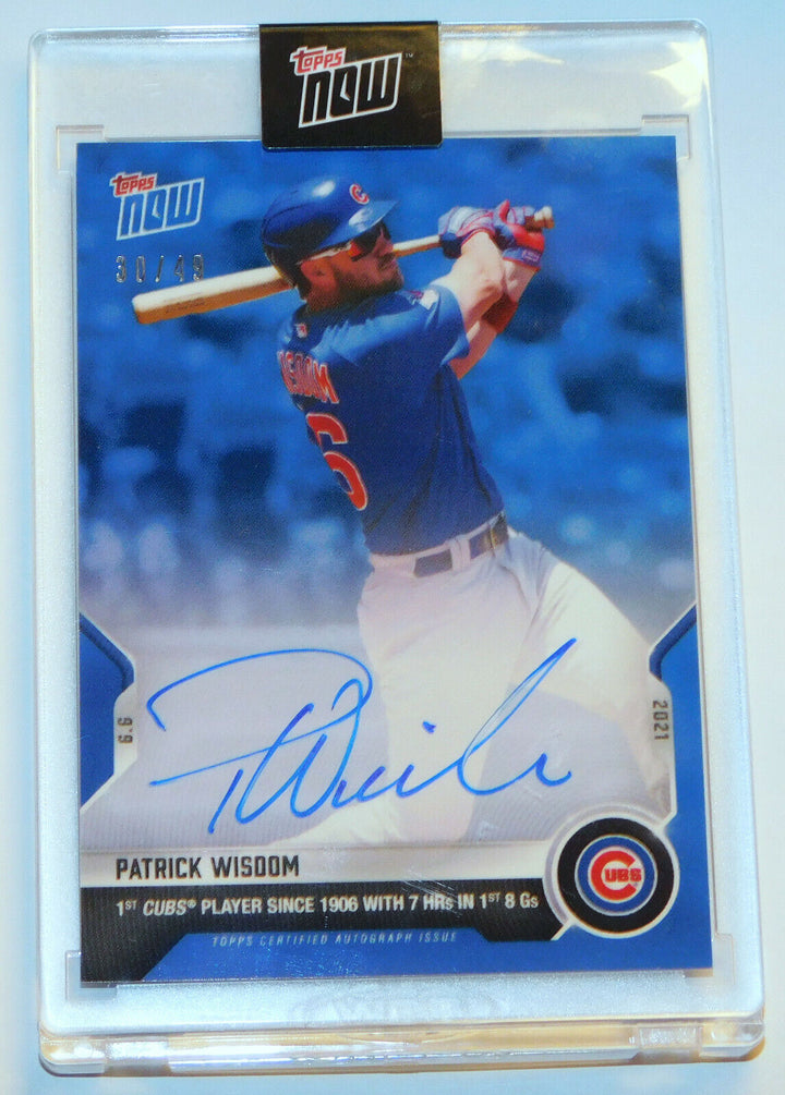 PATRICK WISDOM SIGNED 1st CUBS PLAYER 7 HR 1st 8 GAMES TOPPS NOW AUTO CARD #320B Image 5