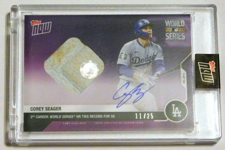 COREY SEAGER WORLD SERIES HR TIES SS RECORD TOPPS NOW BASE RELIC AUTO CARD #463A Image 7