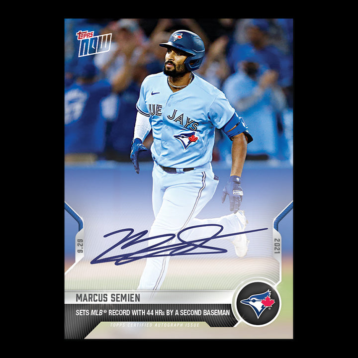 2021 MARCUS SEMIEN SIGNED SETS MLB RECORD w/ 44 HR's TOPPS NOW AUTO CARD #876A Image 4