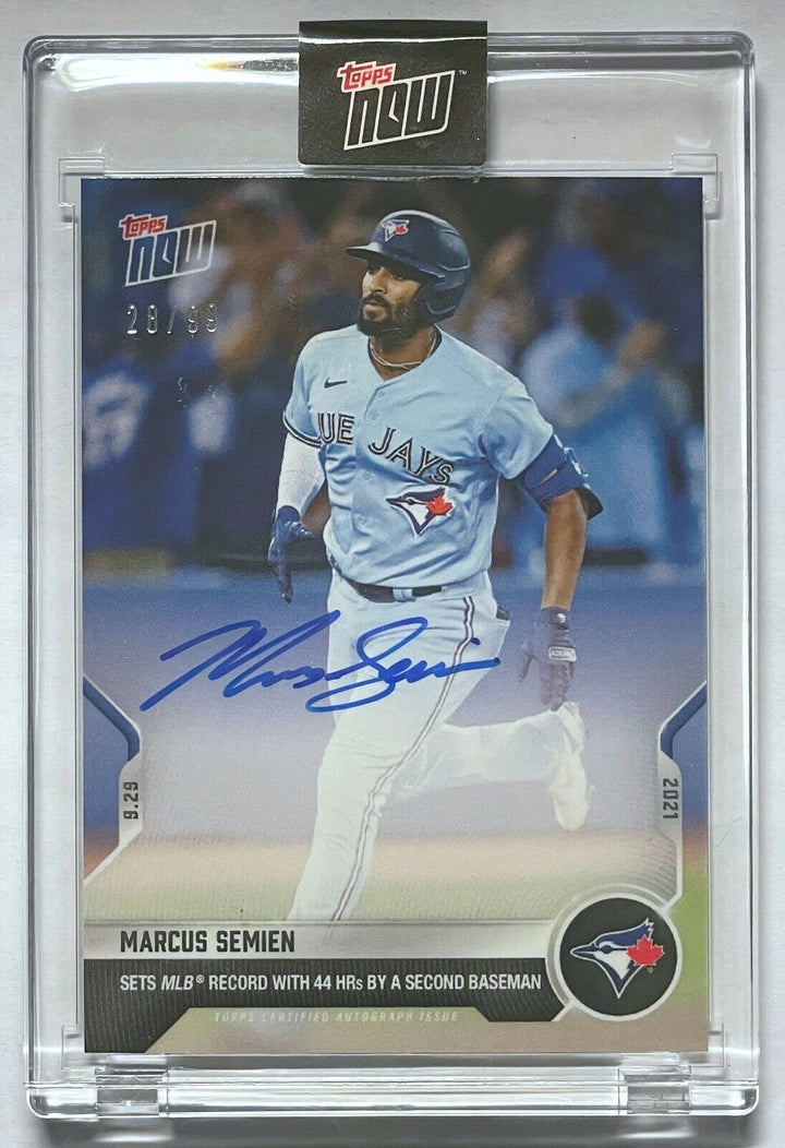 2021 MARCUS SEMIEN SIGNED SETS MLB RECORD w/ 44 HR's TOPPS NOW AUTO CARD #876A Image 6