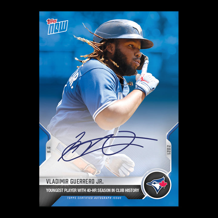 2021 VLADIMIR GUERRERO JR SIGNED YOUNGEST 40 HR SEASON TOPPS NOW AUTO CARD #767B Image 6
