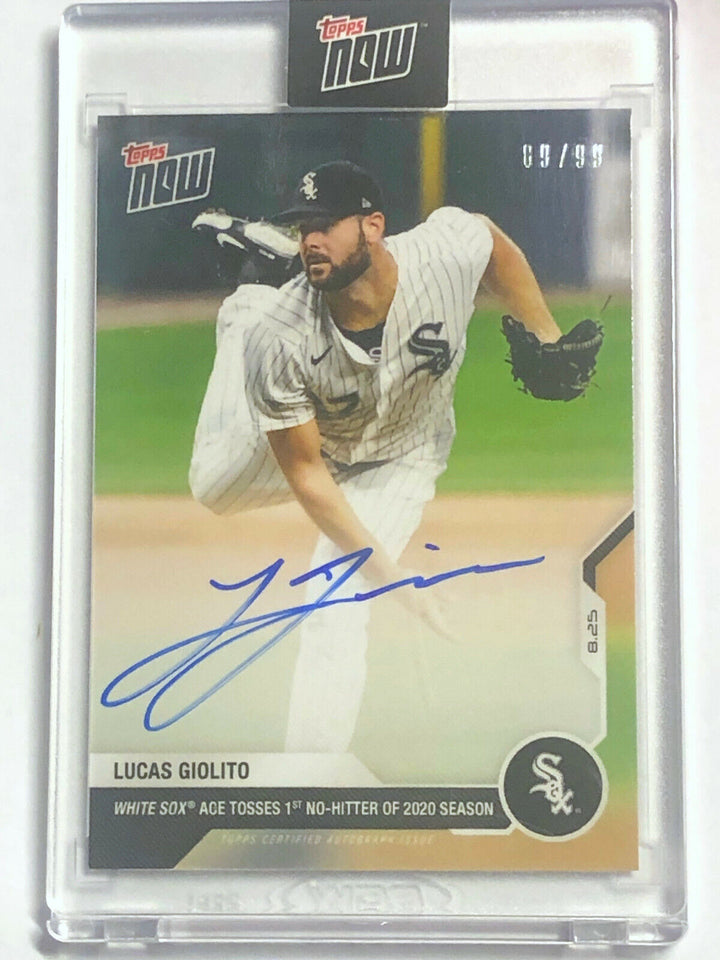 LUCAS GIOLITO SIGNED TOSSES FIRST NO HITTER OF SEASON TOPPS NOW AUTO CARD #157A Image 1